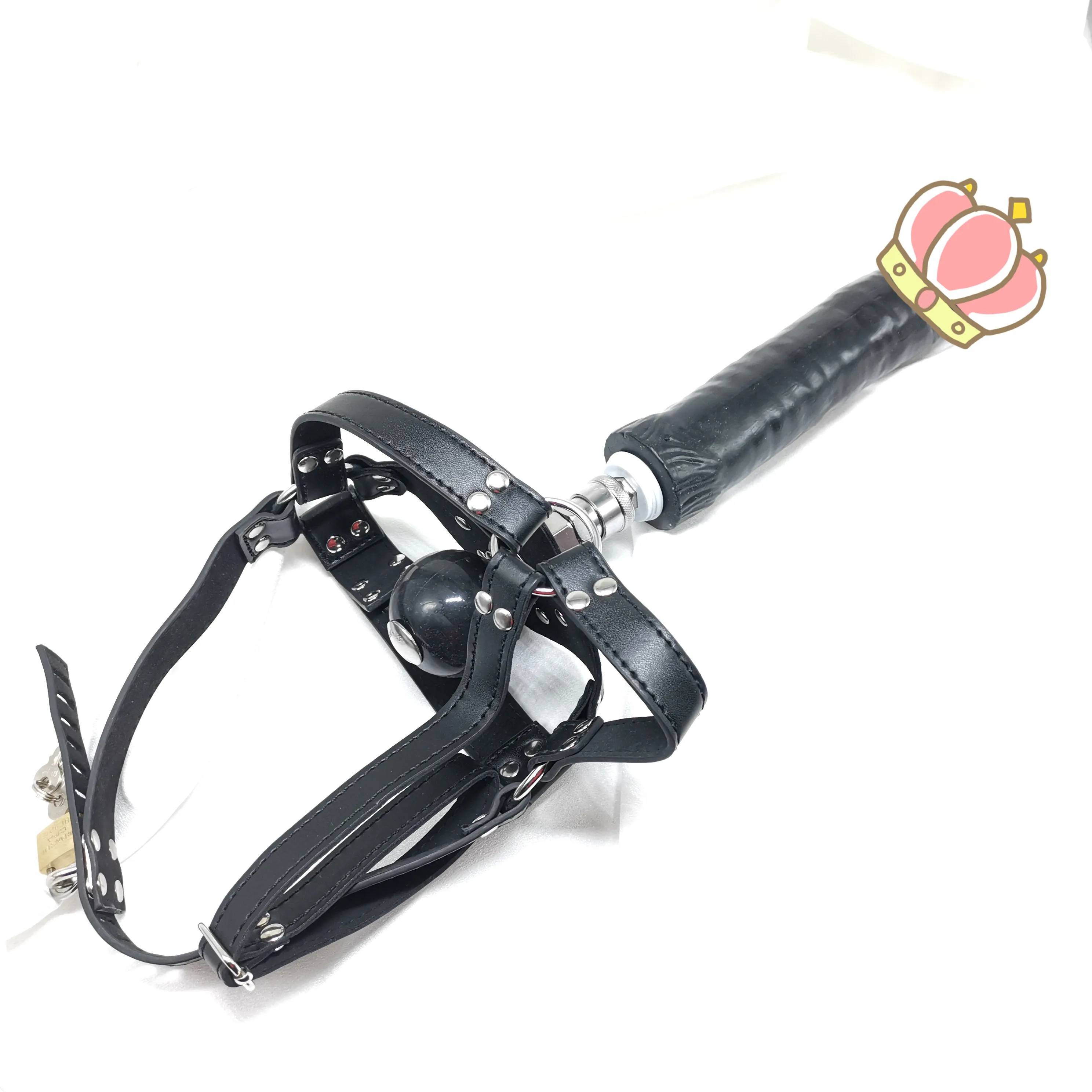 BDSM Harness Slave Pseudopenis + Asphyxia Gag Bondage Restraints Open Mouth Breathable Sex Toys Adult Sex Games For Couple