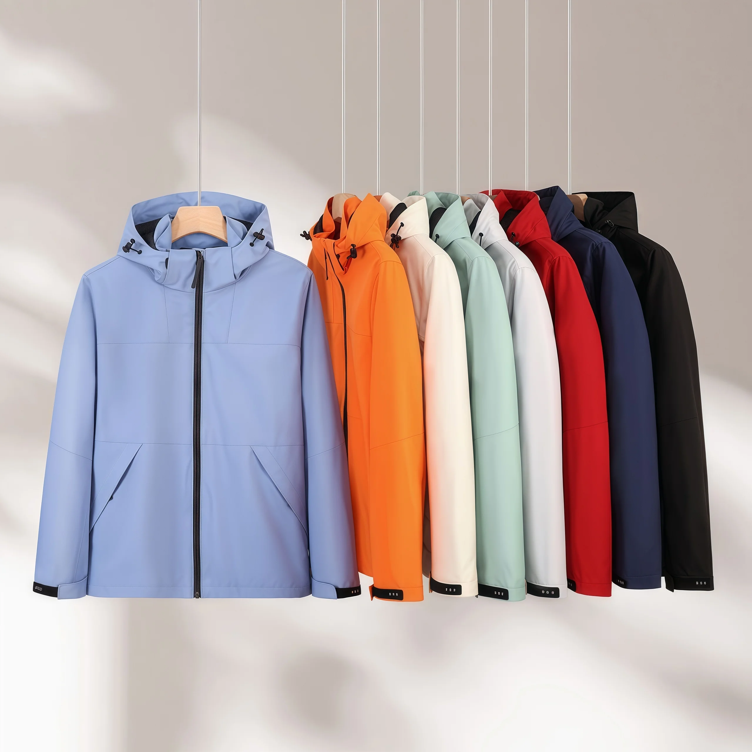 2026 Autumn Winter Casual Outdoor Single-Layer Hanging Mesh Windbreaker Hiking Camping Warm Coat Detachable Hooded