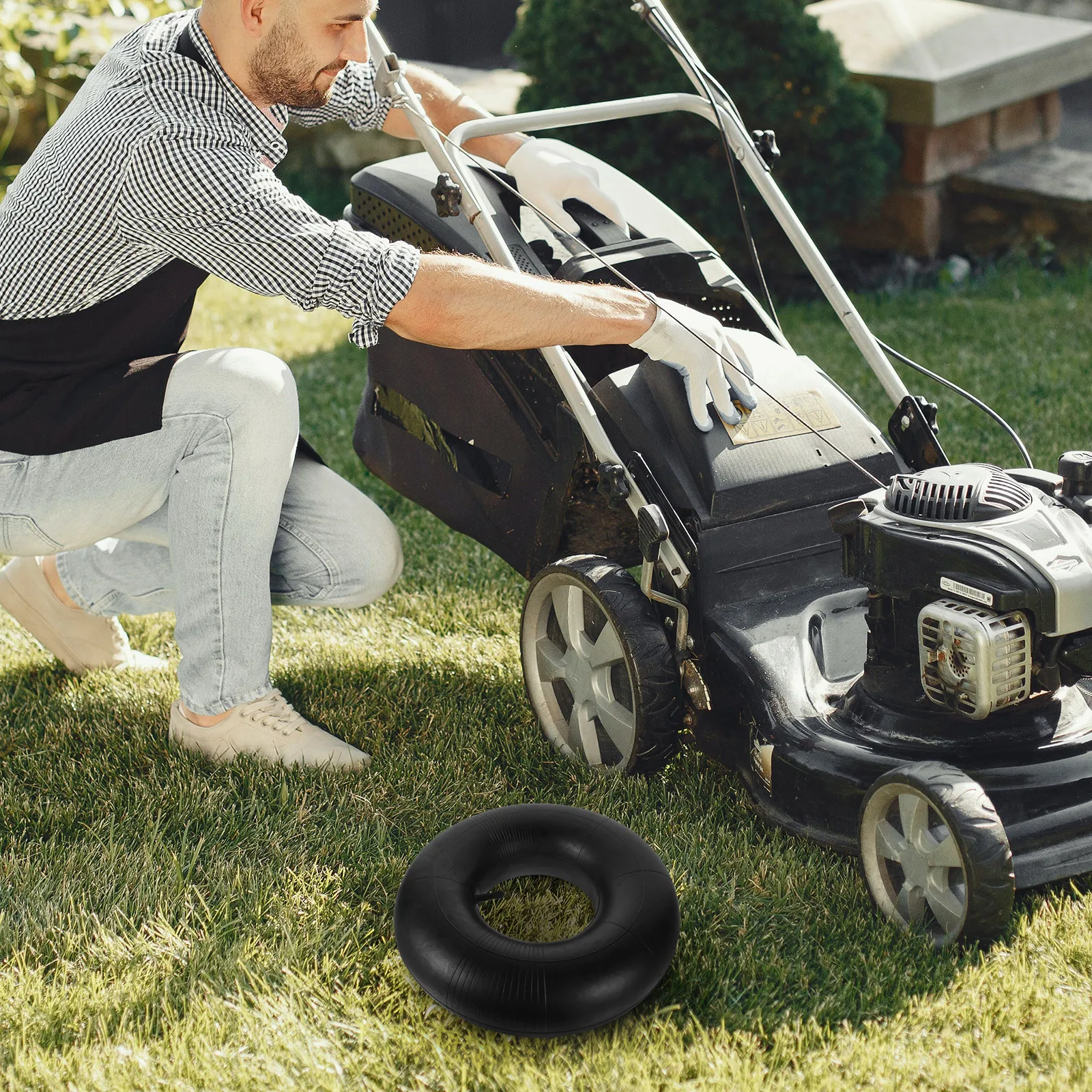 

2 pcs 15x6.00-6 Lawn Mower Inner Tubes Thick Rubber Compatible Tires Garden Equipment Easy Installation Shock Absorption Tire