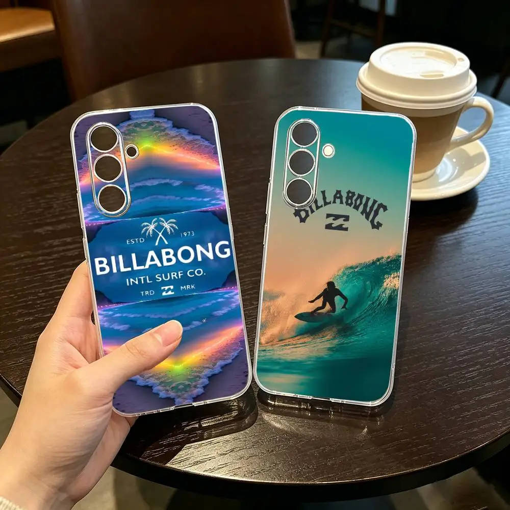 Capa de Telefone B-Billabong Fashions Transparente de Silicone Macio para Samsung A10,12,20,21S,30,31,40,50,51,52,70,71