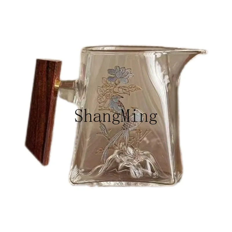 

DSA glass fair cup tea dispenser, high-end heat-resistant side handle, koi tea leak set utensils