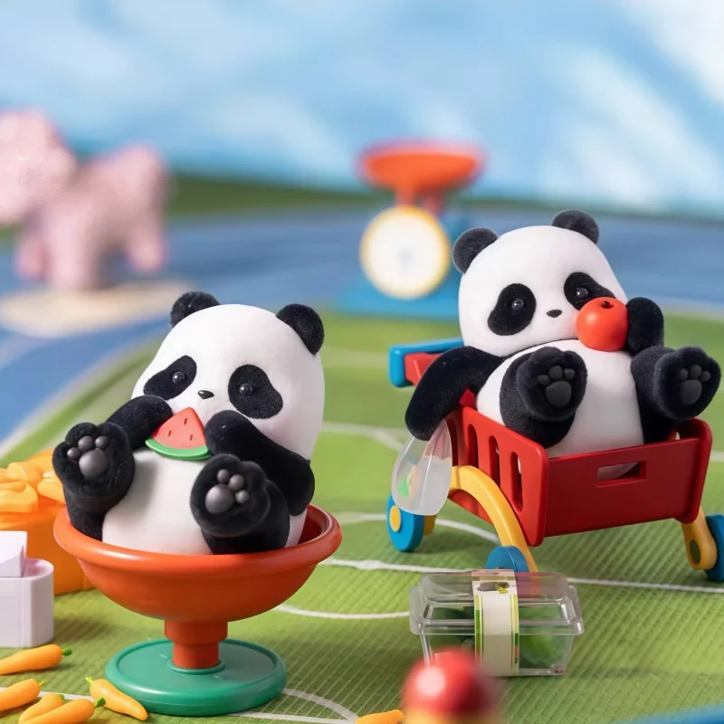 52 brinquedos genuínos panda roll série de diário infantil estatuetas panda escondido presentes criativos desktop e sala de estar ornamentos presentes