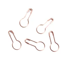 100pcs Copper Knitting Stitch Markers Safety Pin Brooches Findings Flask Gourd Bulb Shape DIY Craft Supplies Sewing Accessories