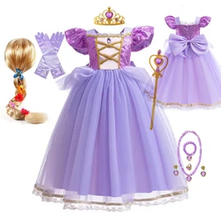 2026 Princess Rapunzel for Girls Costume Movie Tangled Kids Cosplay Carnival Party Vestido Birthday Christmas Dress 2-10Yrs