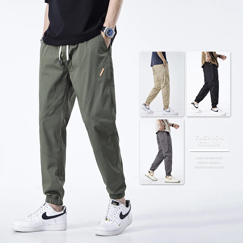 

Summer Ultra-thin Men's Baggy Casual Pants Drawstring Elastic Waist Pants American work clothes Pants Male Brand Trousers 5XL