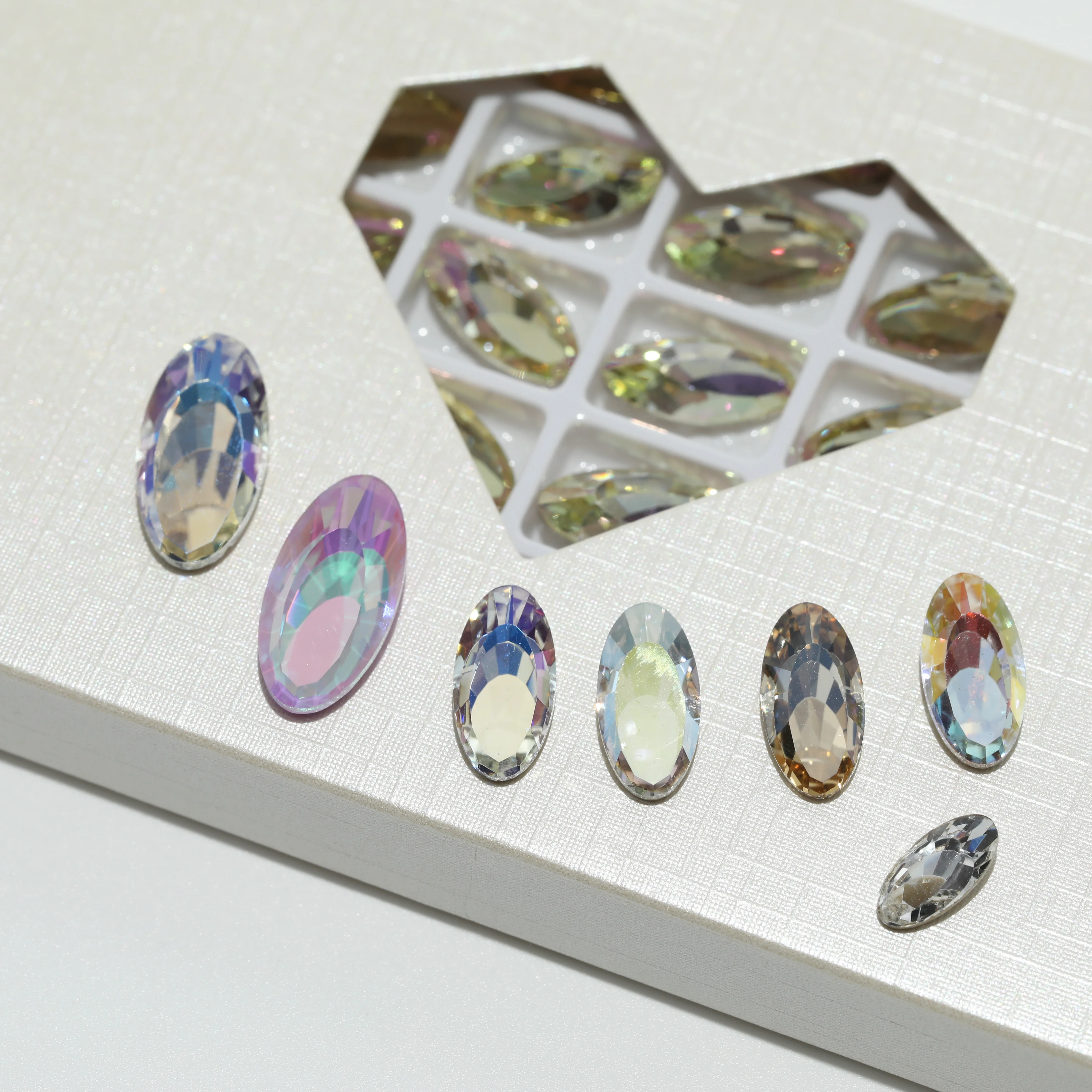 GRST Premium Dream Mirror Series Strasssteine DV4061 Ovale Fancy Stones Glänzende Kristalle DIY-Zubehör für Nagelkunst und Hochzeitskleider – Detail 3