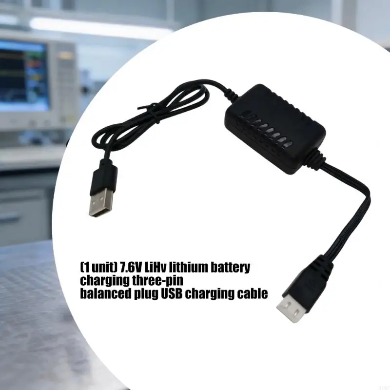 Durability 3Pin Balance Charging Cable for7.6V LiHv Lithium Batteries Chargers 