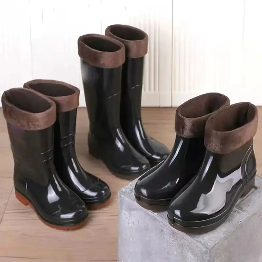 1 Pair High School Low Tube Winter Warm Lining Soft Warmer Rain Boots Liner Shoe Cover Accessories Thickened Insulation