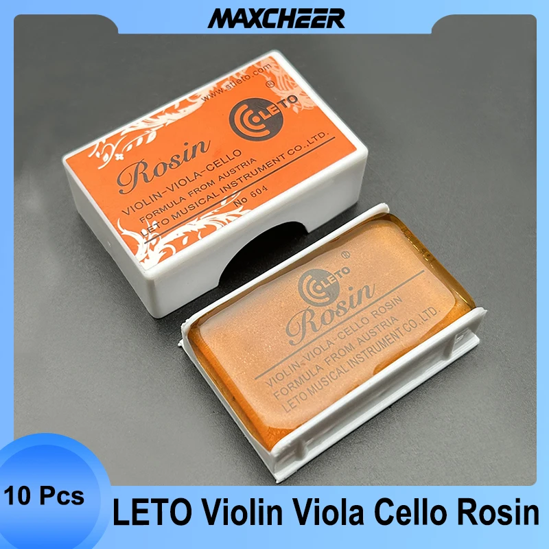 10Pcs LETO Violin Viola Cello Square Rosin Red Rosin Plasic Box Violin Parts Music instrument Accessory