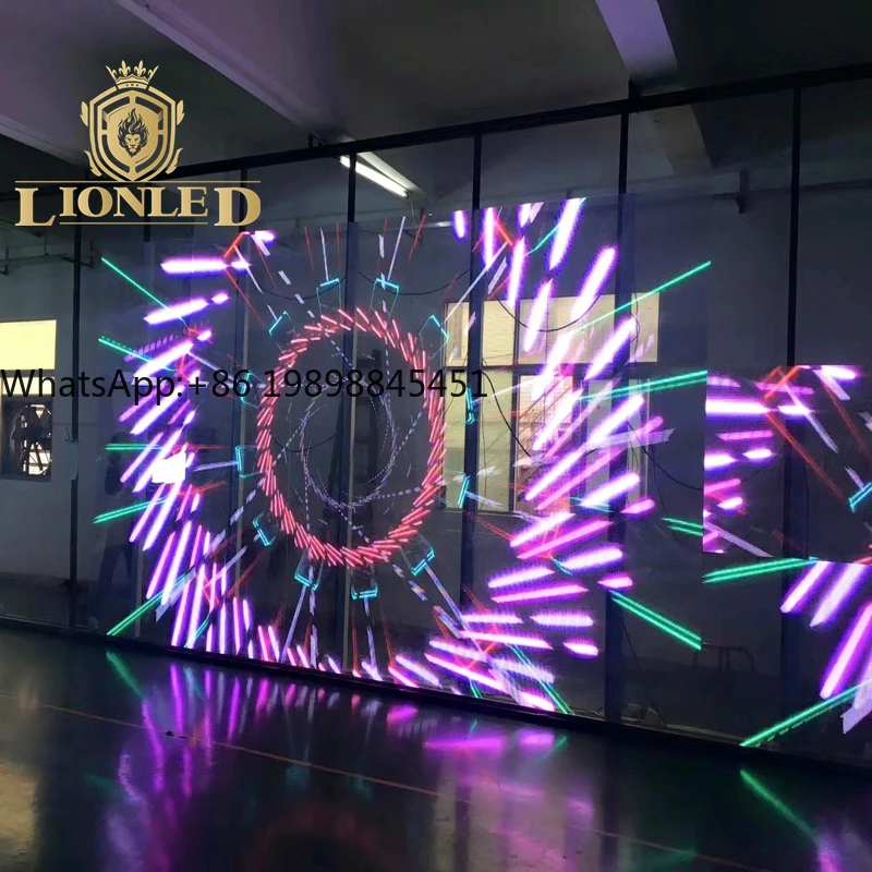 

Outdoor P15.625 Full Color Grille Mesh Screen Transparent Led Screen Glass Transparent Led Wall Display Screen