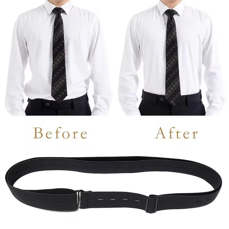 2.5cm/1inch Women Men's Shirt Stay Belt Keep Shirt Tucked in Adjustable Elastic Non-slip Shirt Holder Strap Lock Belt