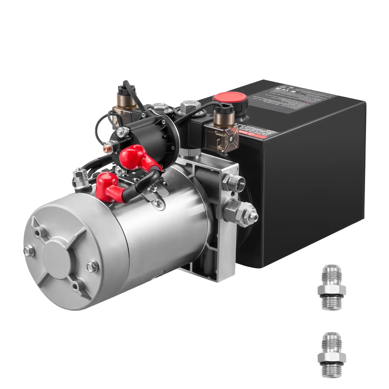 4 Quart Hydraulic Power Unit, Double Acting Dump Trailer Pump, 3200 PSI Max Relief Pressure & 0.91 GPM Flow Rate, DC 12V Hydraul