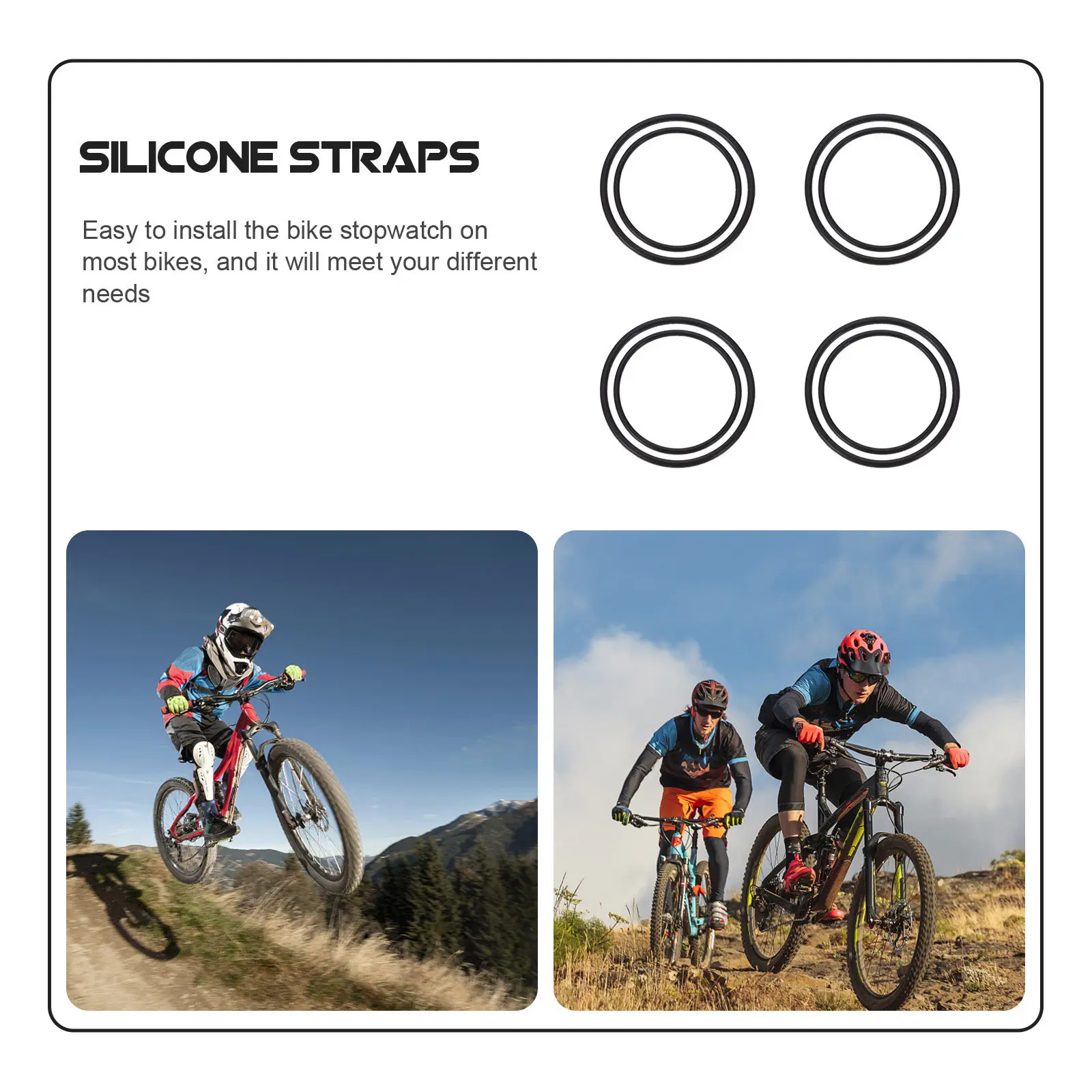 8Pcs Bicycle Stopwatch Fixator Band Flexible Silicone Watch Base Holder for Bike Speedometer Mounting Shock Absorbing Non Slip