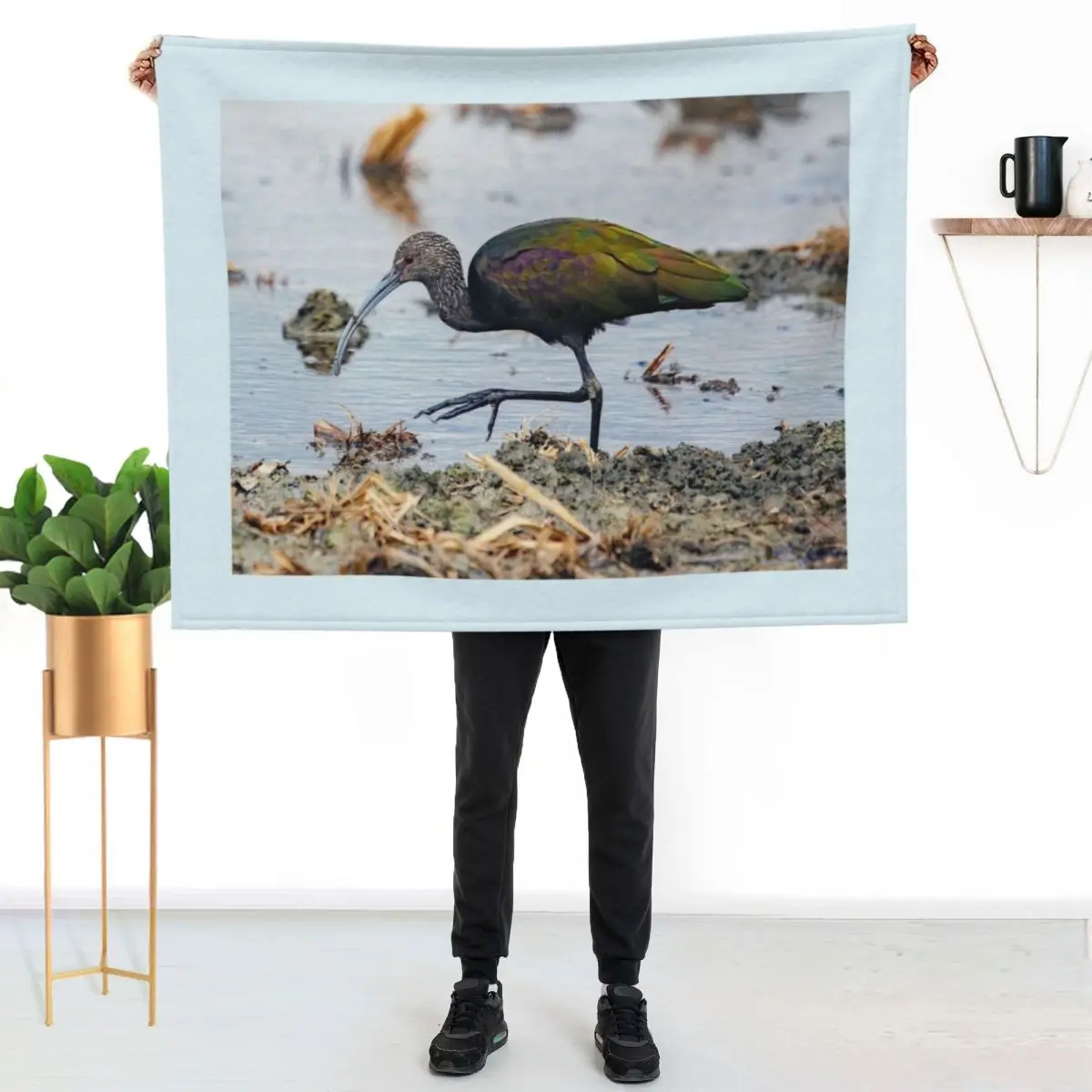 

Glossy Ibis Throw Blanket Ultra Soft Flannel Fleece Blanket for All Seasons
