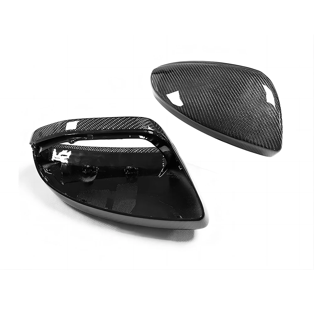 Replacement Rearview Side Mirror Covers Cap For Audi 18-23 A8 S8 E-Tron Carbon Fiber Casing Shell With Blind Spot Assist