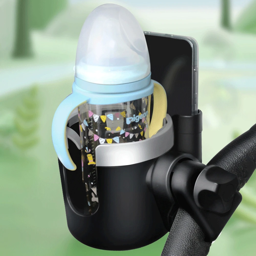 Portavasos para cochecito con soporte para teléfono, soporte estable antideslizante para cochecito, accesorio para Uppababy,Nuna,Doona 360 ° Rotación