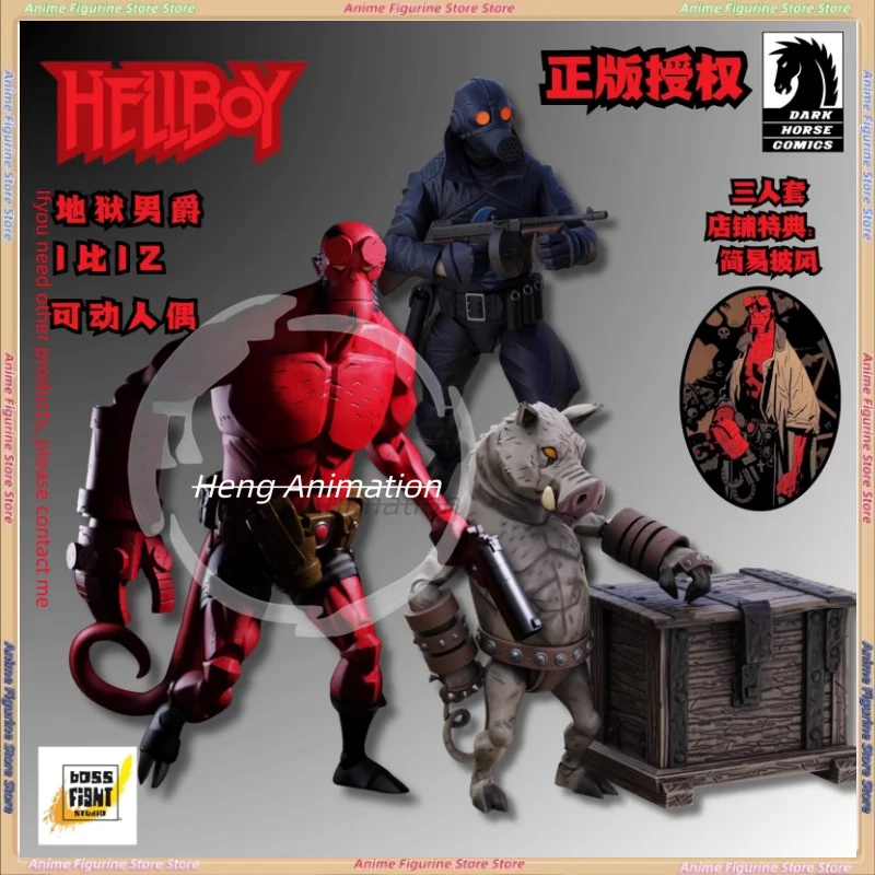 

BFS BossStrikes Hellboy Obster Johnson 1/12 Scale Articulated Action Figure Anime Collectible Figurine Trendy Cool