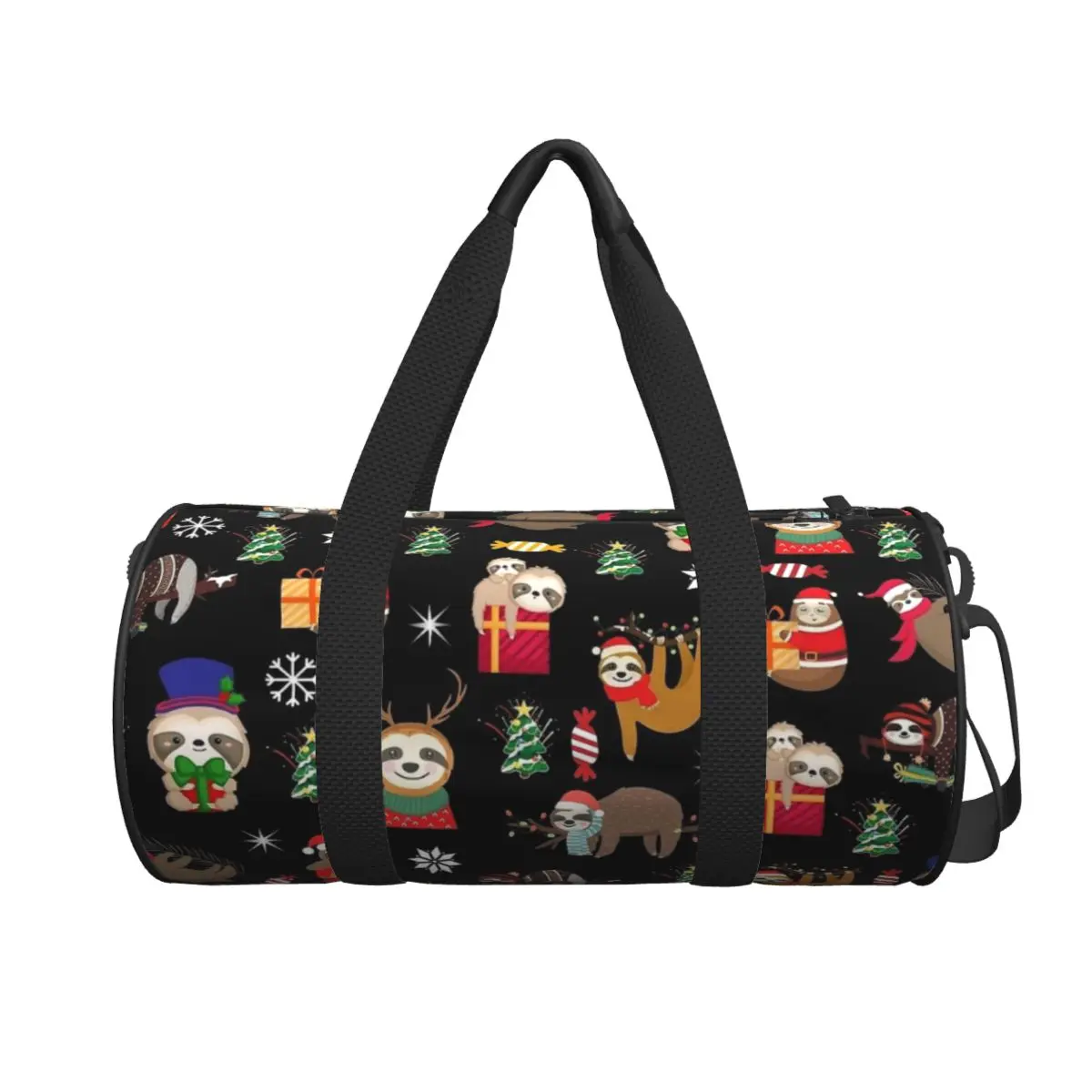 

Gym Bag Sloth Christmas Sports Bag with Shoes Cute Animal Men Portable Custom Handbag Graphic Training Fitness Bag