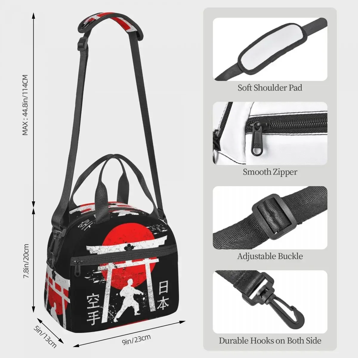 Budo Soul Karate Spirit Martial Arts Insulated Lunch Bag for Kids School Cooler Thermal Box Tote Portable Lunch Boxes