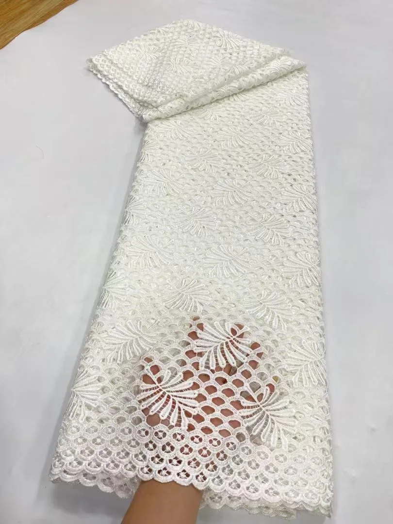 

2025 африканская нигерийская высококачественная вышивка с блестками, тюль, кружевная ткань, гипюровые бусины для выпускных платьев, хлопок, 5 ярдов, JL493