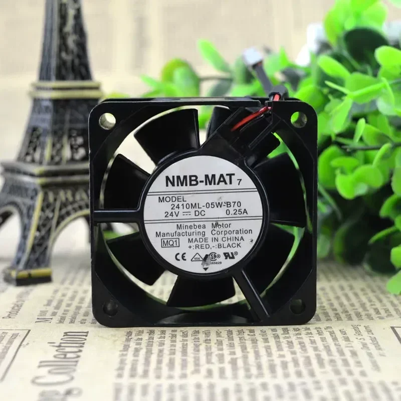 Original NMB 2410ML-05W-B70 6025 6CM 24V 0.25A Two-Wire Ball Bearing Cooling Fan for Electronics