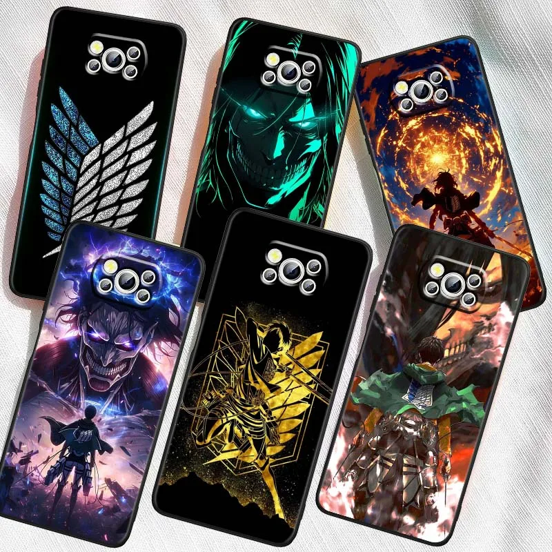 

Attack on Titan Popular Cool For Xiaomi Mi Poco F3 F4 F5 F6 X3 X4 X5 X6 X7 M3 M4 M5s M5 M6 GT Pro 5G Black Cover Phone Case