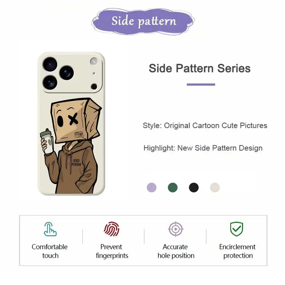 Character Trendy Cool Phone Case For iPhone 17 Pro Max 17 Air 16 15 14 Plus 13 12 11 Pro Max XS Max 7 8 Plus 16E Silicone Cover