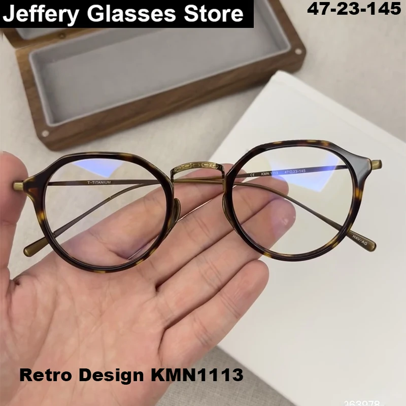 Japanese Handmade Pure Titanium Oval Glasses Frame Men Women Retro Ultralight KMN1113 Eyeglasses Brand Design Eyewear