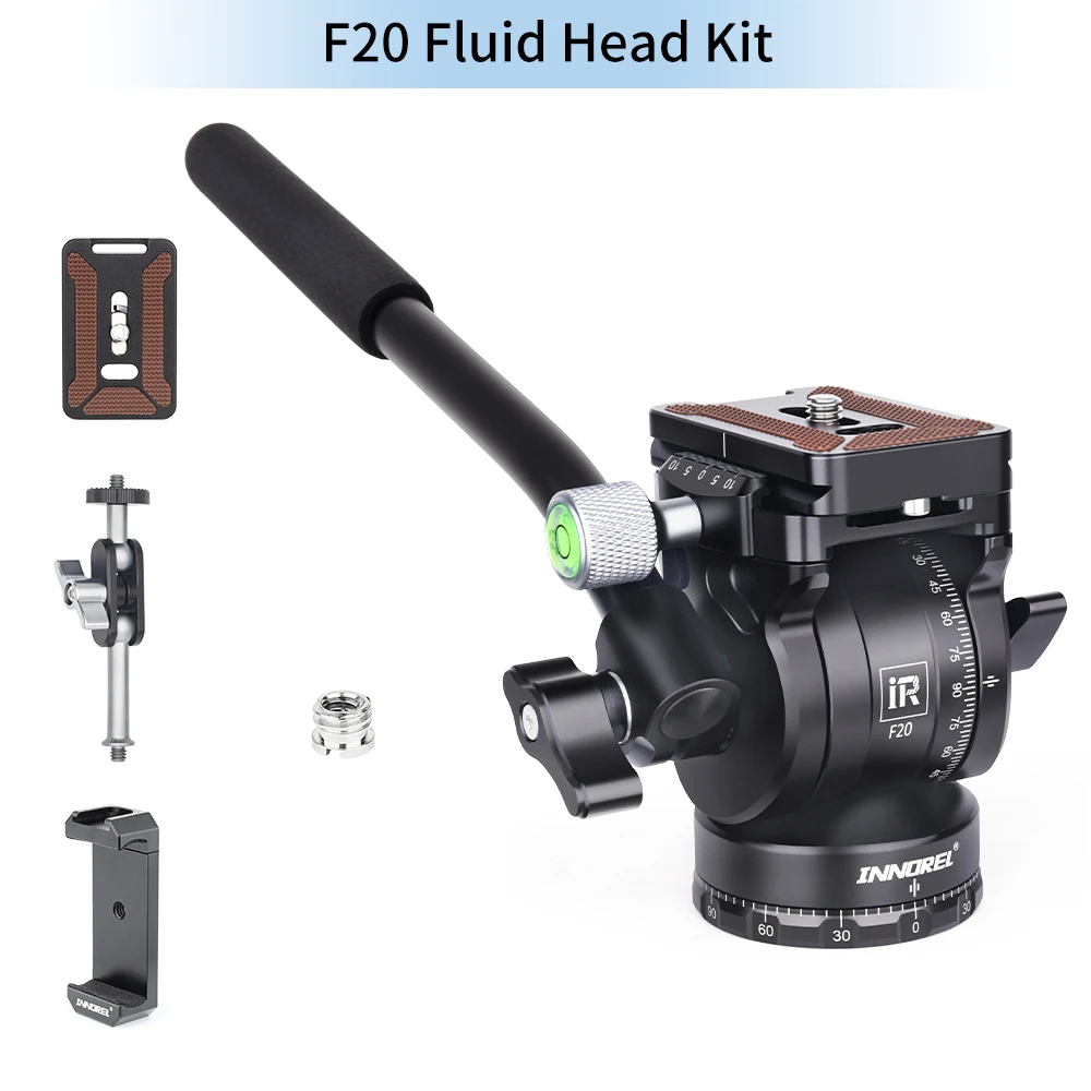 Innorel F10/F20 Mini Statief Vloeistof Hoofd Kantelkop, Metalen Camera Video Statief Hoofd Met Arca Zwitserse Q.R. Platen Voor Video Dslr Camera