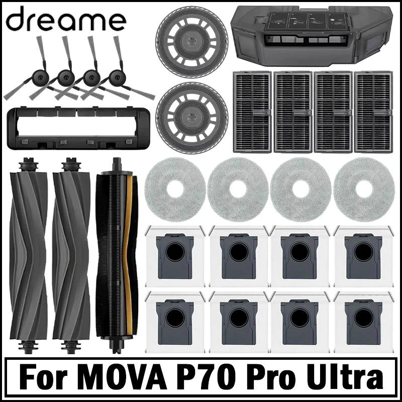 Image of Für MOVA P70 Pro Ultra Roboterstaubsauger Zubehör Hauptbürste Seitenbürste Wischtuch Hepa-Filter Staubbeutel Ersatzteile