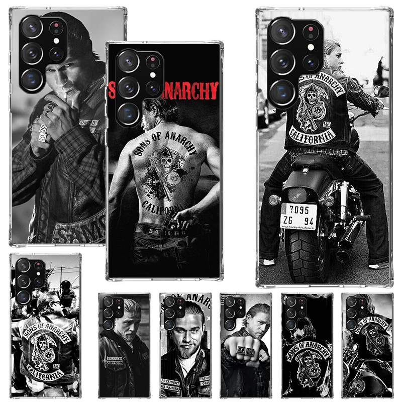 Sons Of Anarchy Black Phone Case For Samsung Galaxy S25 S24 S23 Ultra S22 Plus S21 S20 FE S10 + S25Ultra S24U Soft Cover Shell S