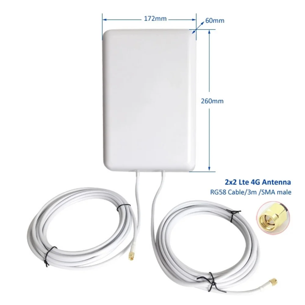 

Wireless flat antenna 50km directional satellite antena 16dbi 2x2 mimo panel antenna 4g lte 1PCS