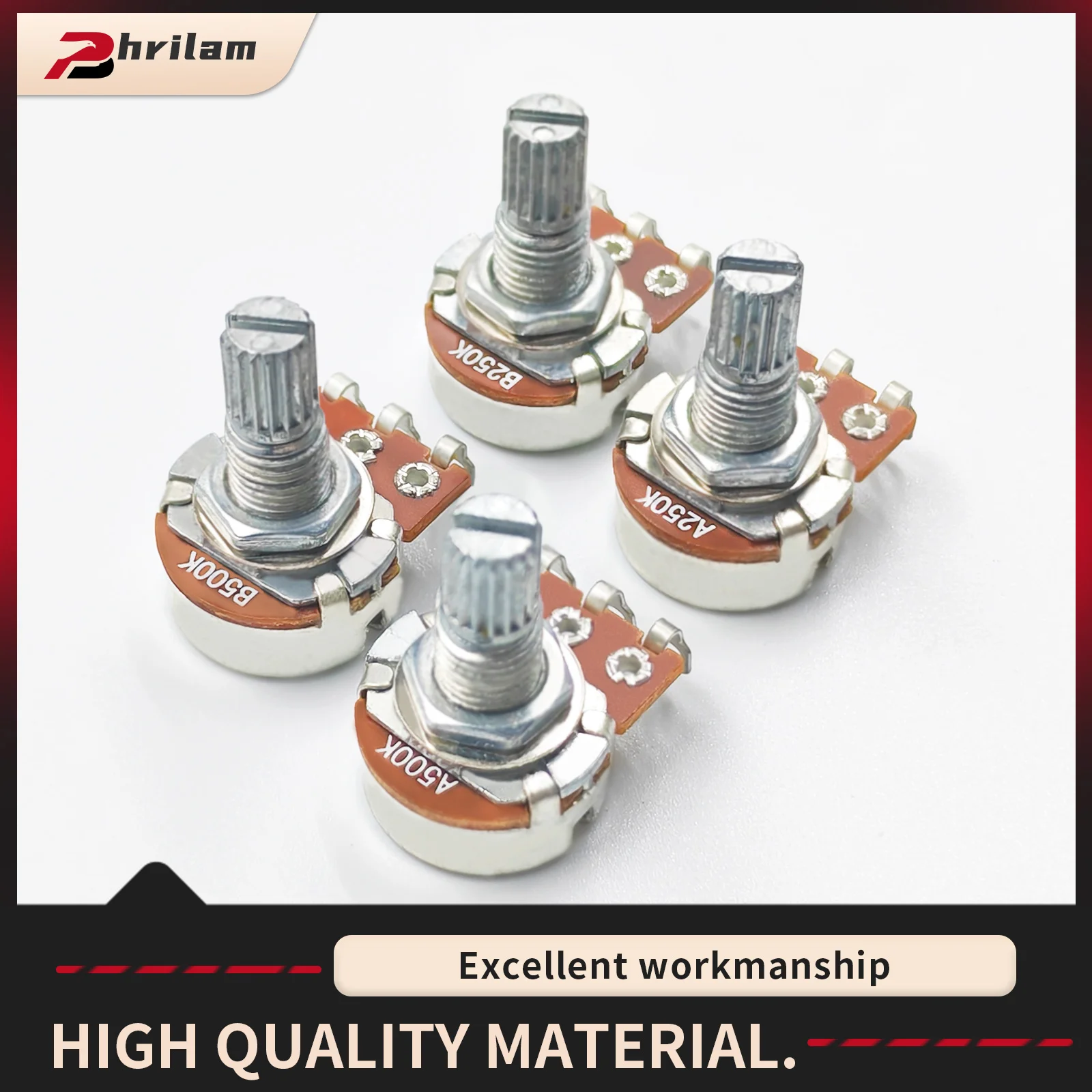 4PCS Mini Guitar Potentiometer Audio Volume Cone Pot Suitable for LP SG ST TL Guitar Bass Replacement (15mm Short, 500K/250K）