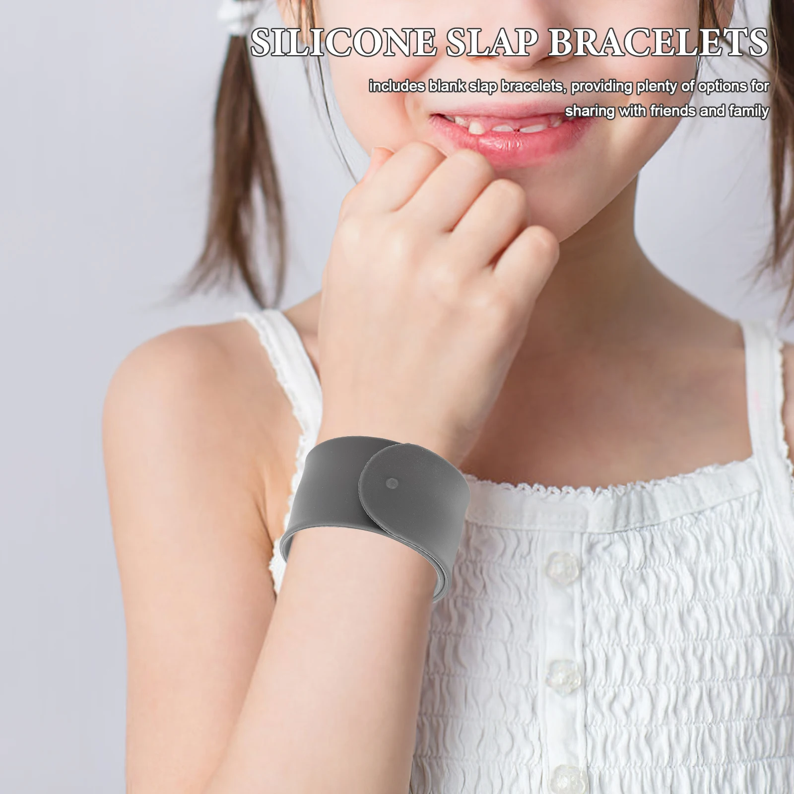 

10pcs Silicone Slap Bracelet Blank Wristbands Soft Comfortable DIY Fun Party Favor Gifts Color Your Own Snap Bracelets