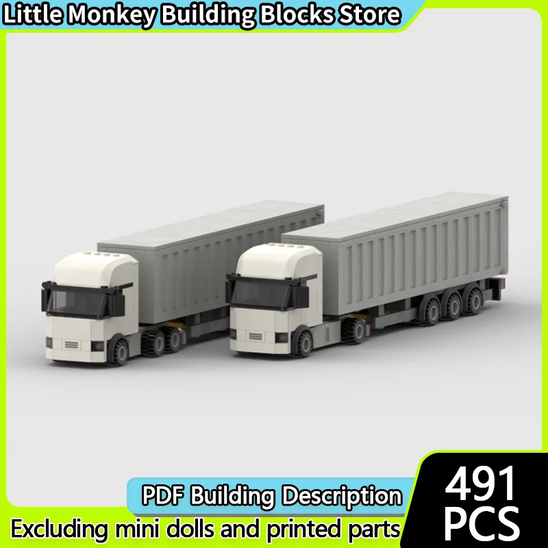 نموذج سيارة مدينة من قطع البناء، شاحنة نقل ثقيلة، تقنية تركيبية، هدايا للأطفال في العطلات، ألعاب تجميع