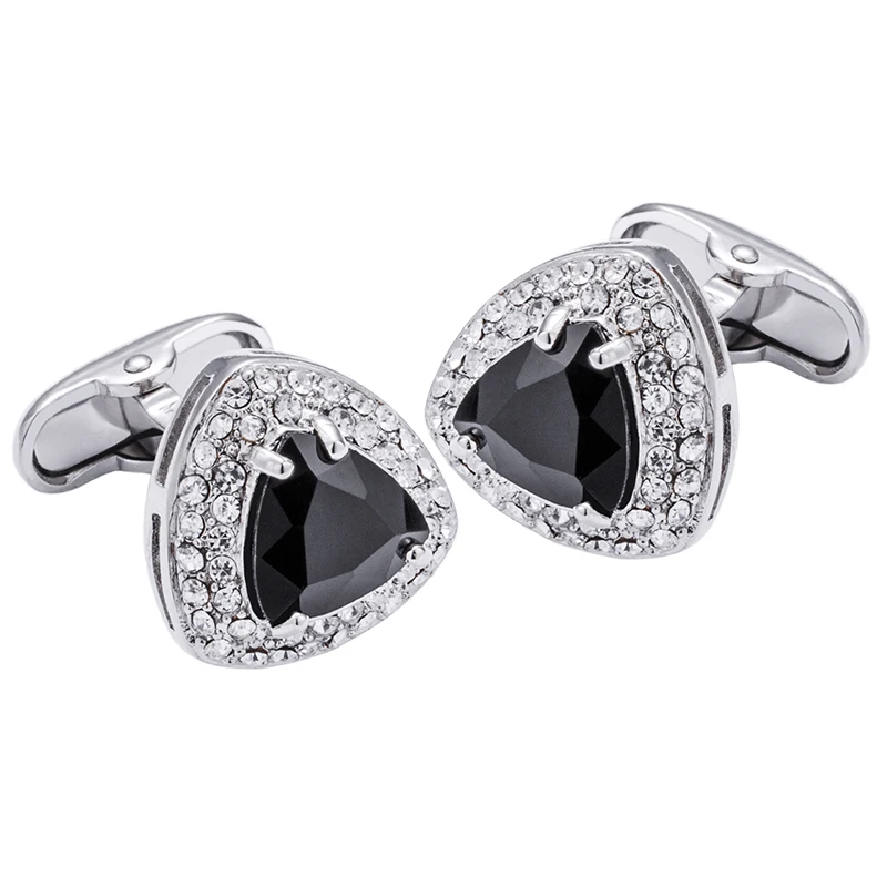 

KFLK ювелирные изделия рубашка запонки для мужчин бренд Кристалл черные манжеты кнопки-звенья высокое качество роскошные свадебные жених гостей