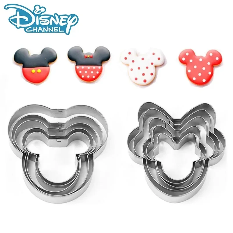 Disney Mickey Mouse Cookie Cutter Winnie Minnie Stainless Steel Cut Biscuit Mold Cooking Tools Set Figure Toys for Child Gifts