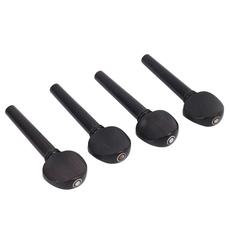 A Natrual Ebony Wood 4/4 Violin Accessories Set Of 4PCS Pegs, Chinrest Chin Rest, End Pin,4PCS Fine Golden Tuners ,Tail Gut