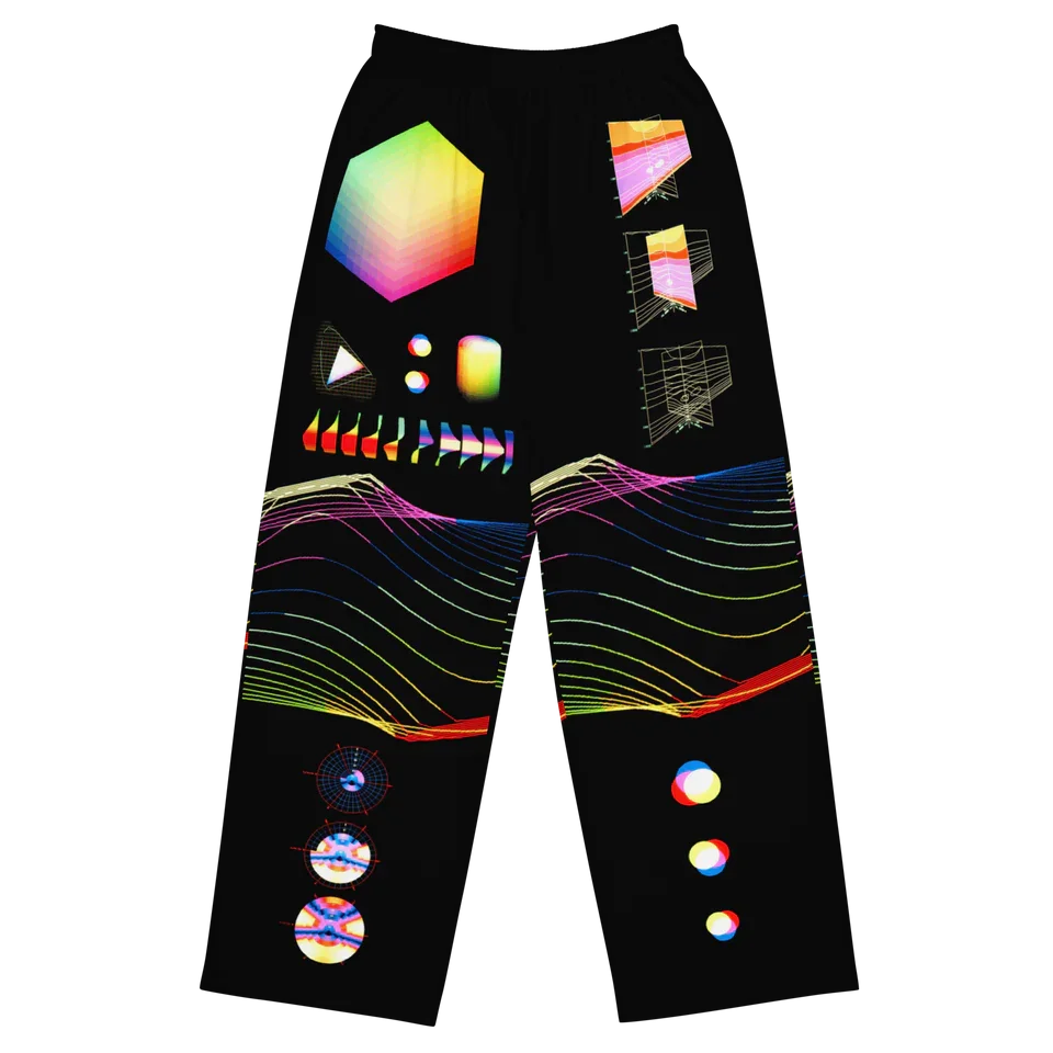 Adult and Children's Cyber / Signal Multi-theme Harajuku Style Y2K 3D Printed Long Pants, Street-exploding Relaxed Fit
