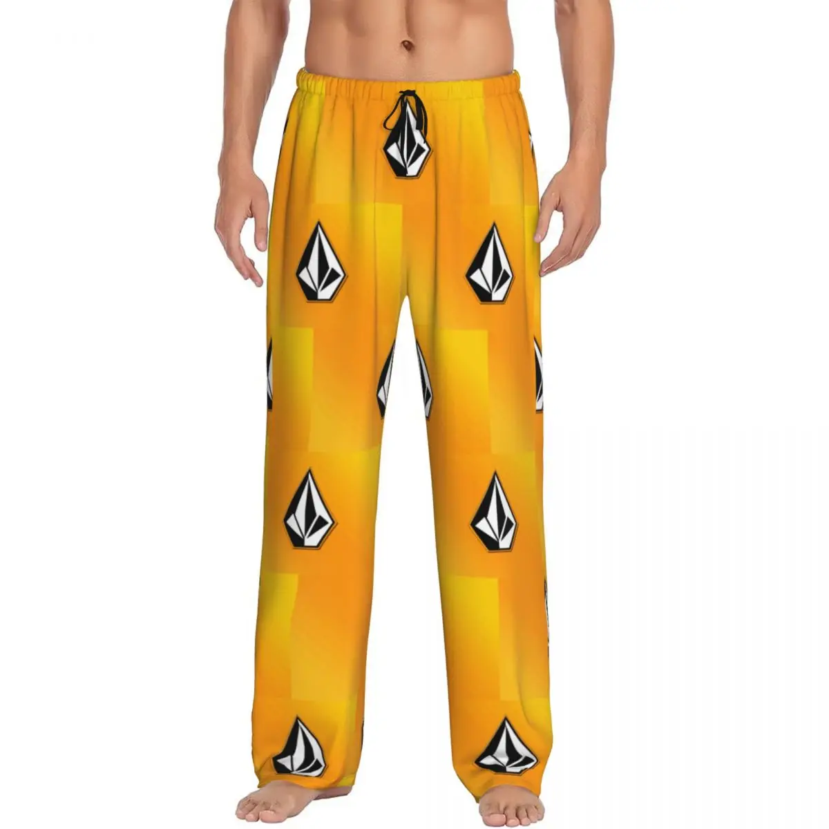 Custom Volcoms Skate Diamond Stone Pattern Pajama Pants Sleepwear Men's Elastic Waistband Sleep Lounge Bottoms with Pockets