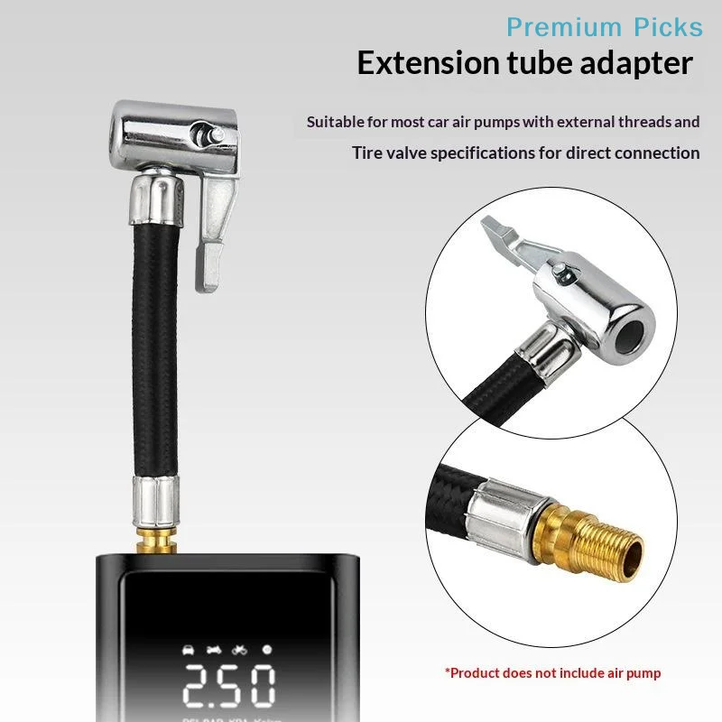portableCar Tire Air Pump Hose Adapter Sturdy Twist Extension Tube Compatible with Most Air Compressors