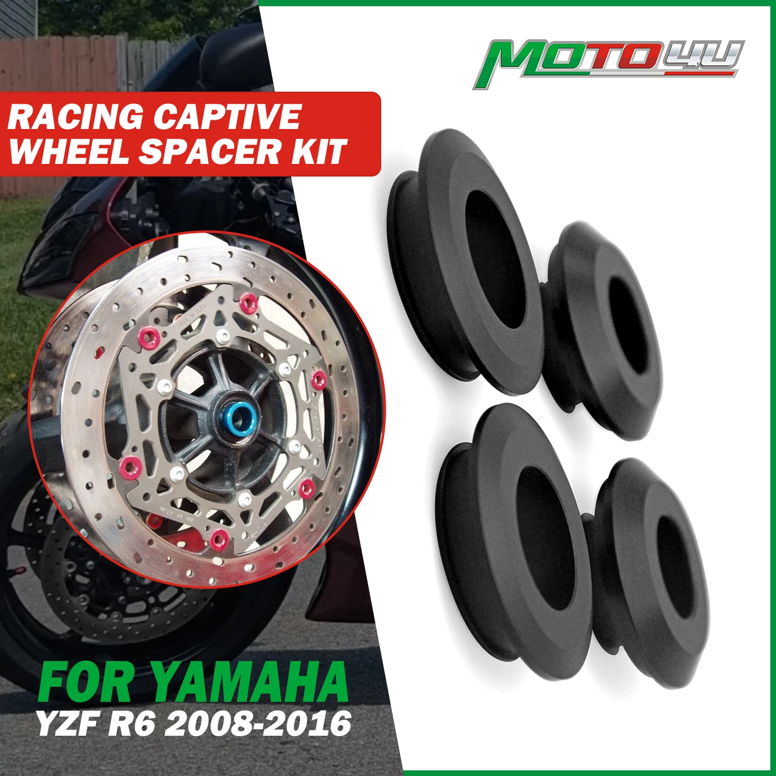 

For YAMAHA YZF R6 2008-2016 Captive Motorcycle Racing Wheel Spacer Accessories Aluminum Driven Captive Spacer Kit