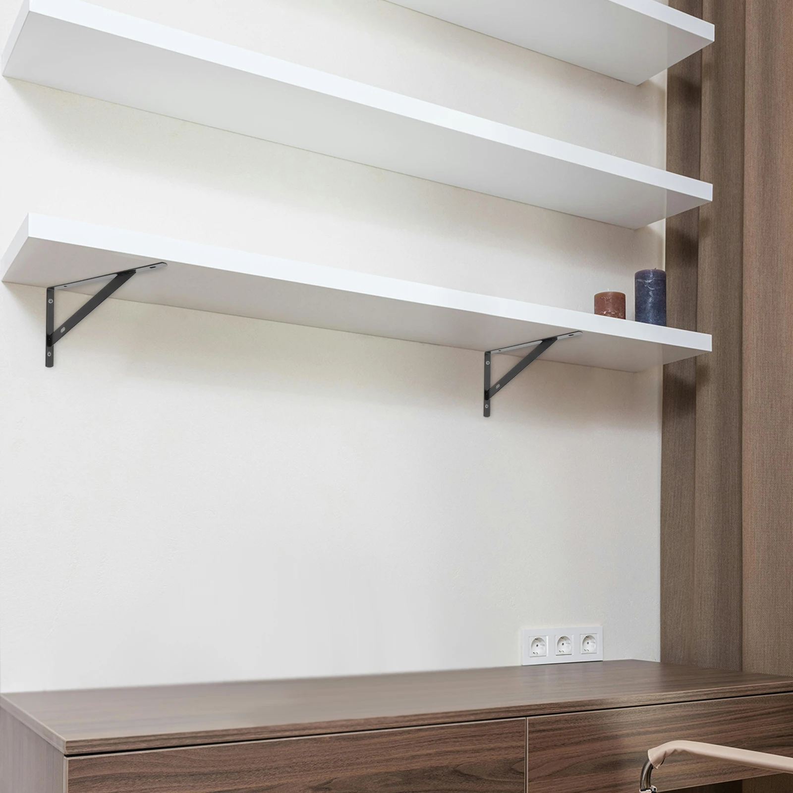 

4Pcs Folding Shelf Brackets Durable Multifunctional Wall Shelf Supports for Garage Wall Shelving Heavy Duty Metal Brackets
