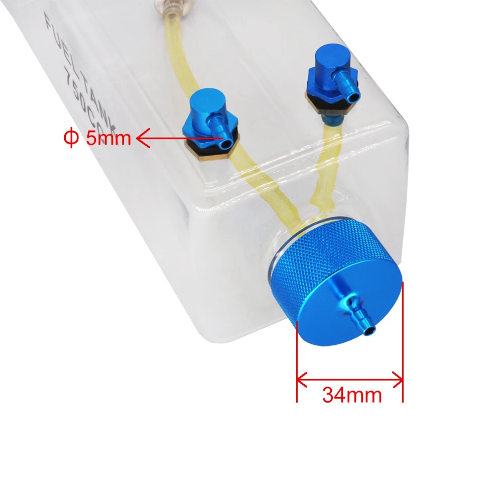 1PC Kraftstofftank Benzin Transparente Kunststoffflasche 300/400/500/600/750/1000/1600ML/CC CNC Aluminiumlegierung für Gas- und Nitroflugzeug