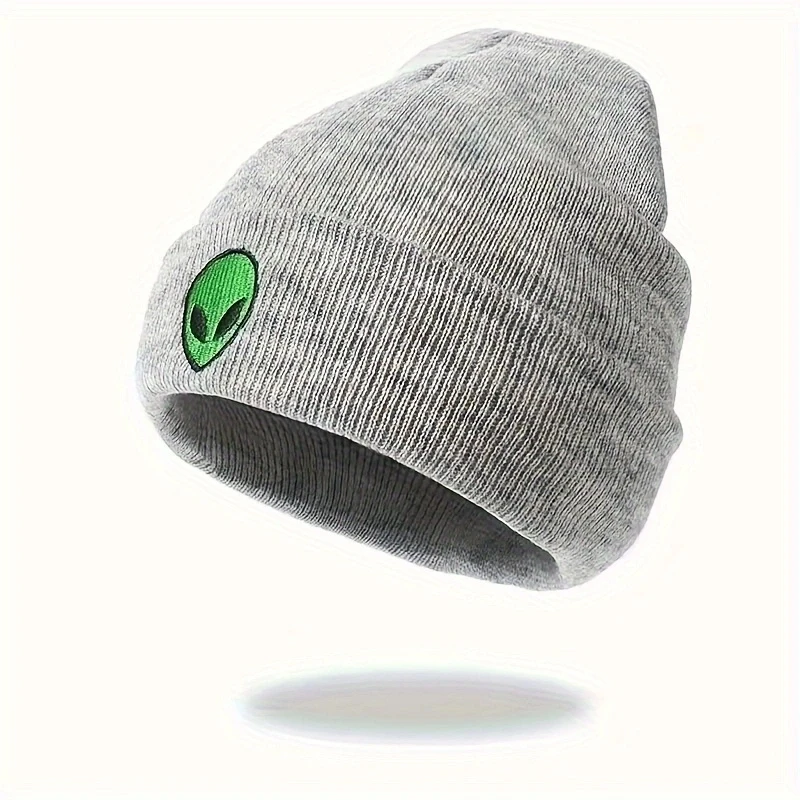 Ski Caps Y2K wind embroidered alien knit hat outdoor cold casual winter warm cold hat suitable for daily commuting