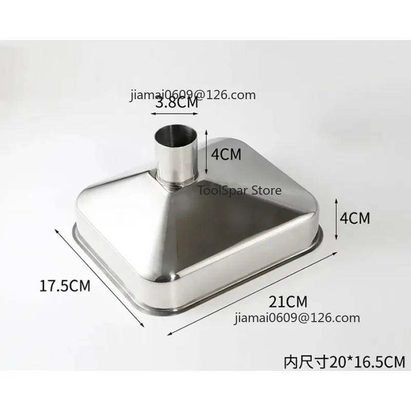 Stainless Steel Square Rectangular Large Diameter Funnel Industrial Kitchen Hopper For Wine Liquid Filling