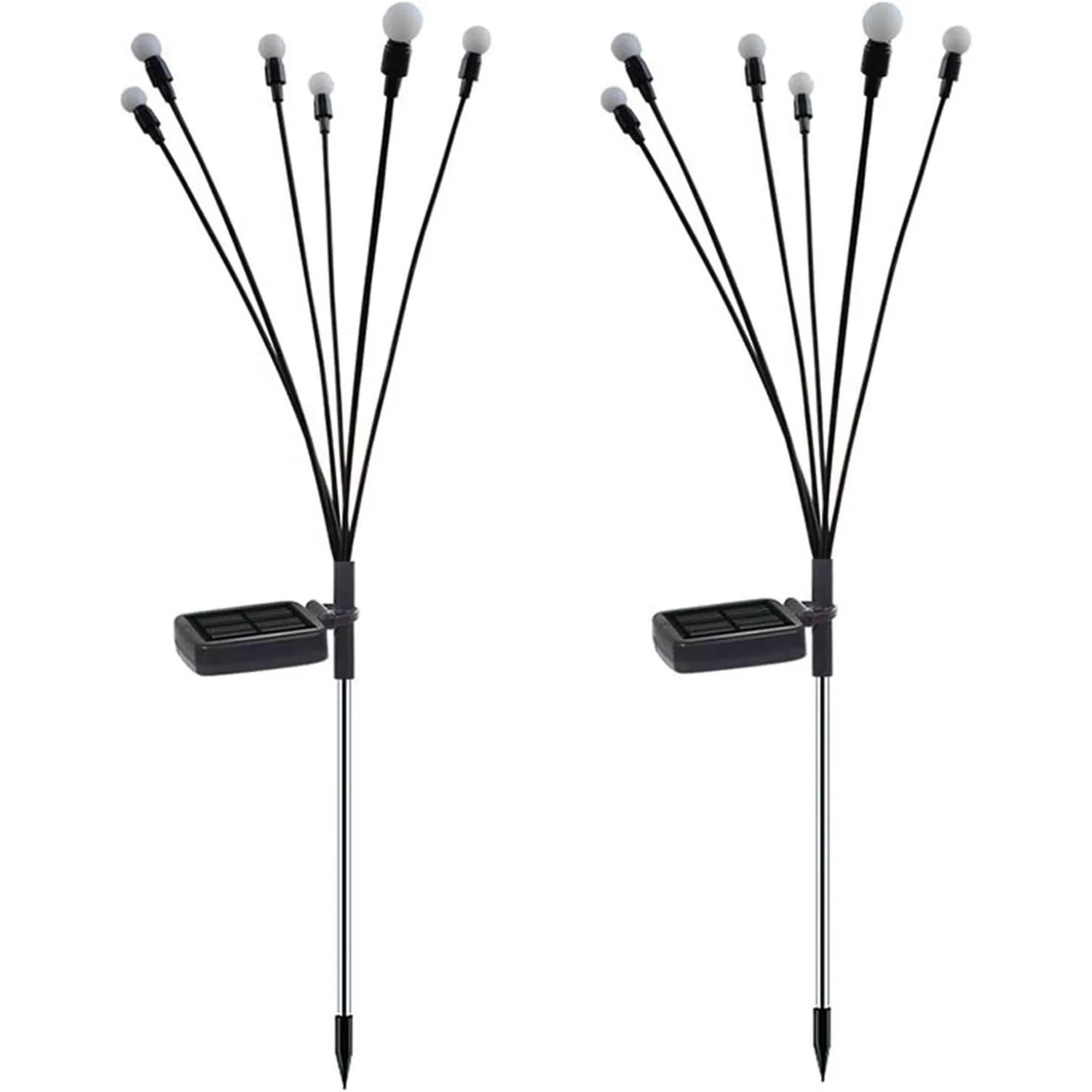 2 قطعة 6-Light أضواء الشمسية الشمسية مصباح حديقة النجمي يتمايل اليراع مصابيح مصباح للطاقة الشمسية ديكور خارجي لمسار ساحة الفناء