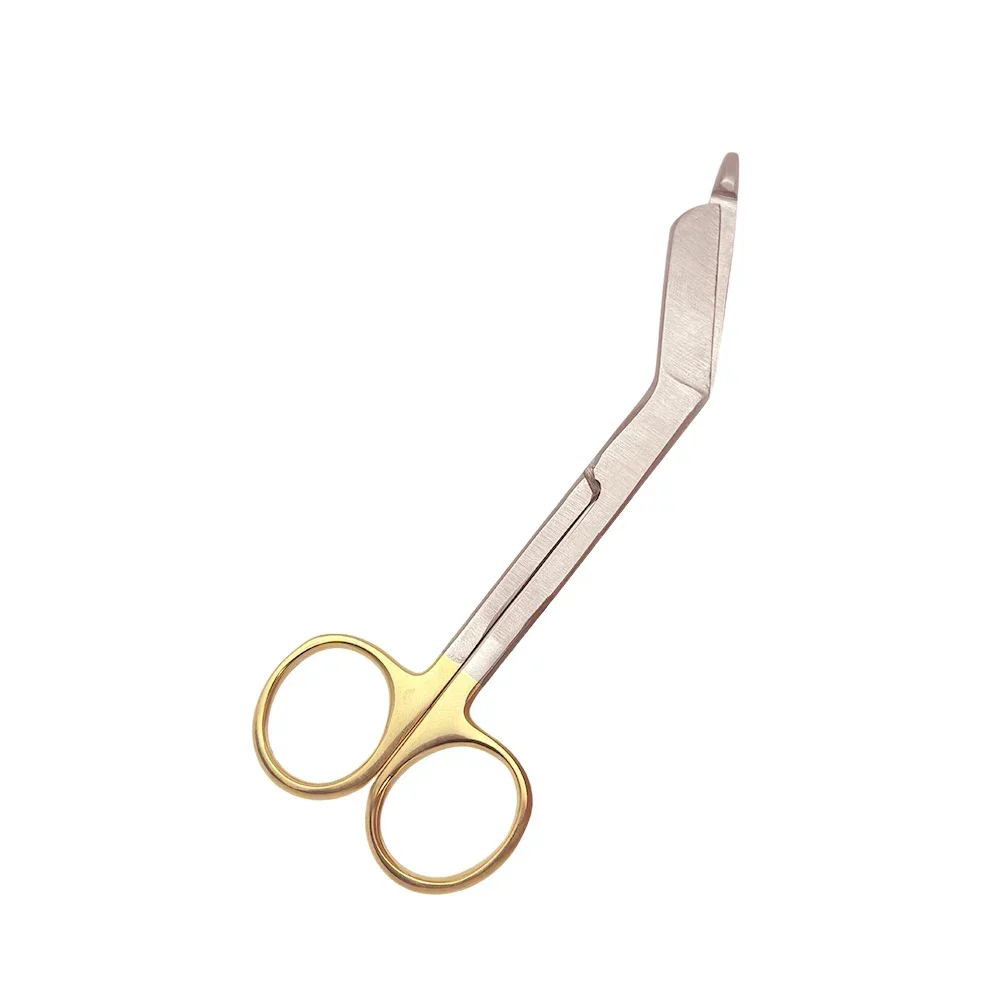 

14Cm Golden Handle Stainless Steel Surgical Scissors Dentist Tools Nursing Bandage Gauze Scissors Care Tools