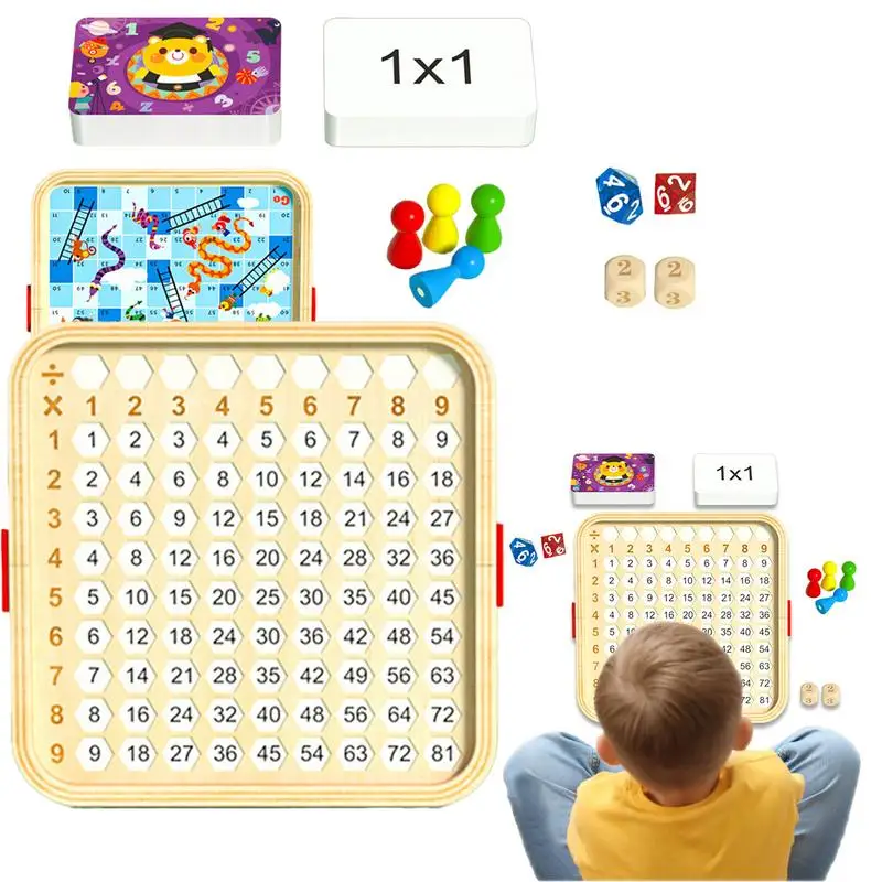 

Multiplication Table Toy Multifunctional Wooden Board Game 2 In 1 Math Board Game Board Games For Kids Multiplication Charts For