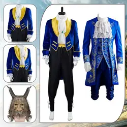 Prince Beast Cosplay Fantasia Movie Beauty Cosplay The Beast Costume Disguise for Adult Men Uniform Halloween Carnival Clothes